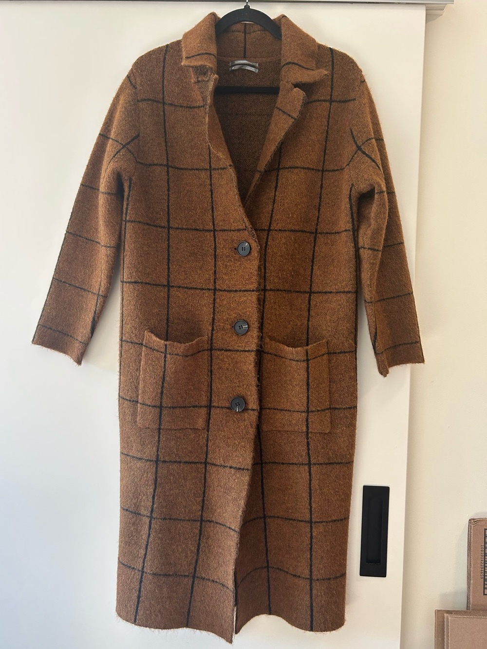 Anthropologie Solenne Windowpane Sweater Jacket size XSP
